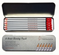 6 Bleistifte in Metallbox