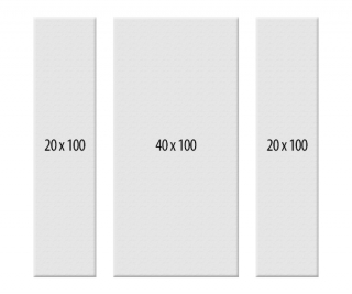 2 kit toiles à peindre Triptychon 20x100 / 40x100 cm qualité classique plus