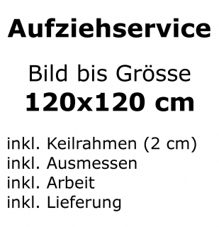 Bild aufziehen bis Format 120x120 cm