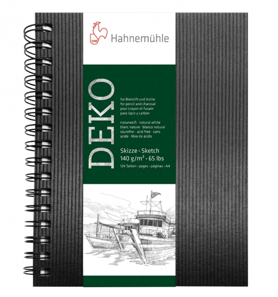 Skizzenbuch Deko, schwarz 140g/m2, Format A5 hoch, 62 Blatt