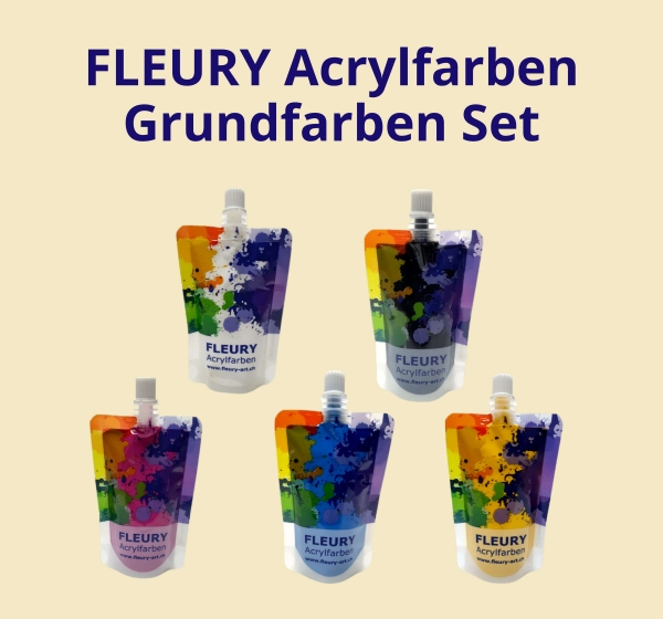 Acrylfarben Grundfarben Set - FLEURY Acrylfarben
