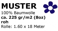 MUSTER Leinwand Gewebe aus 100% Baumwolle 8oz (ca. 225g/m2) roh