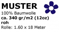 MUSTER Leinwand Gewebe aus 100% Baumwolle 12oz (ca. 340g/m2) roh